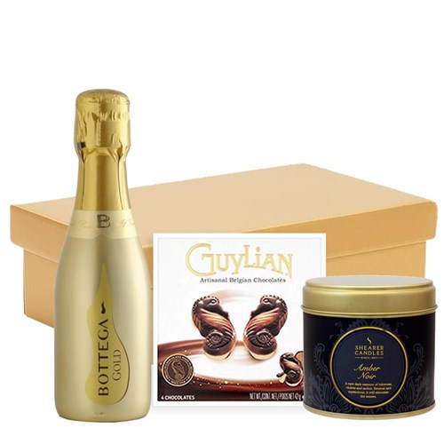 Mini Bottega Gold Prosecco Brut 20cl & Candle Gift Hamper